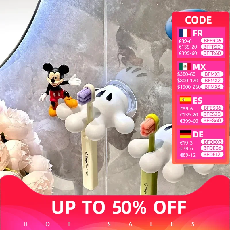 Disney-estante de almacenamiento multifuncional para coche, gancho adhesivo Kawaii para Cable de datos, regalo