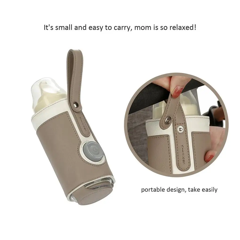 Portable Electric Nursing Bottles Heater Adjustable Baby Bottle Warmer Thermal Bag for Daily Travel Night Feeding Breastfeeding