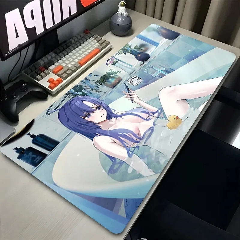 لوحة الماوس ألعاب الكمبيوتر أنيمي فتاة سطح المكتب حصيرة الأزرق الأرشيف يوكا الجدول لوحة المفاتيح ملحقات ألعاب الكمبيوتر المحمول Kawaii Mousepad #4