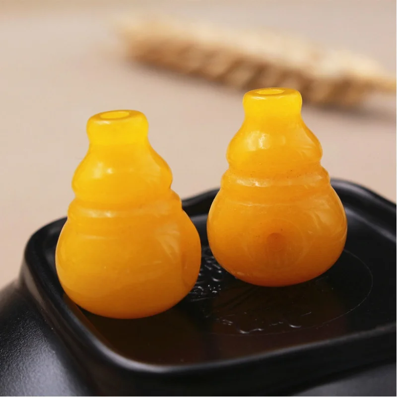 Natural Beeswax Canary Stone Nipple Tee Integrated Buddha Head Buddha Head Xingyue Bodhi Prayer Beads Jewelry Accessories Orname