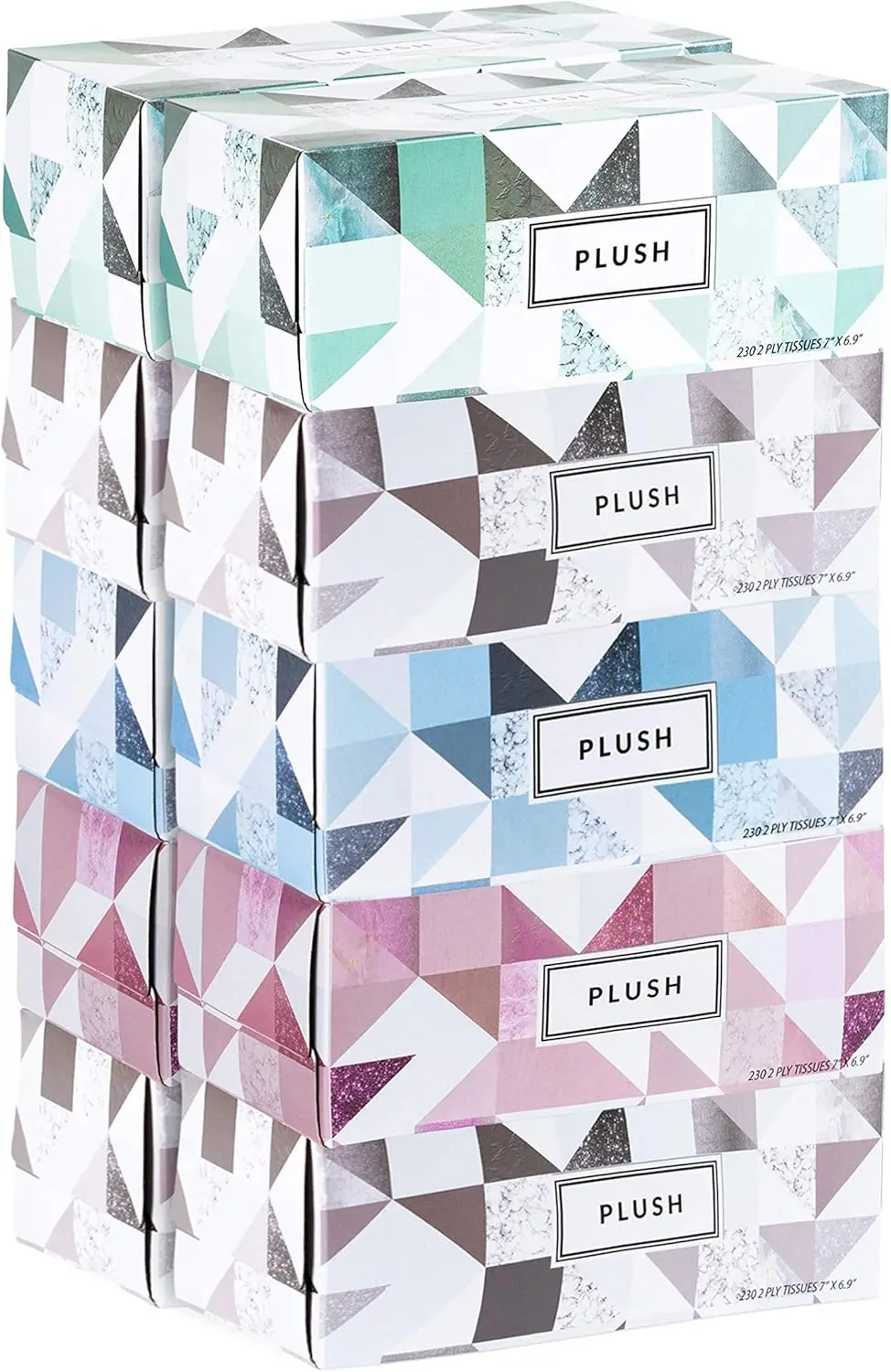 

Plush Facial Tissues 230 Per Box Size 7" X 6.9" 2 Ply,Soft, Smooth, Great for Bathroom, Office, Store, School,Home, Kitchen, Or