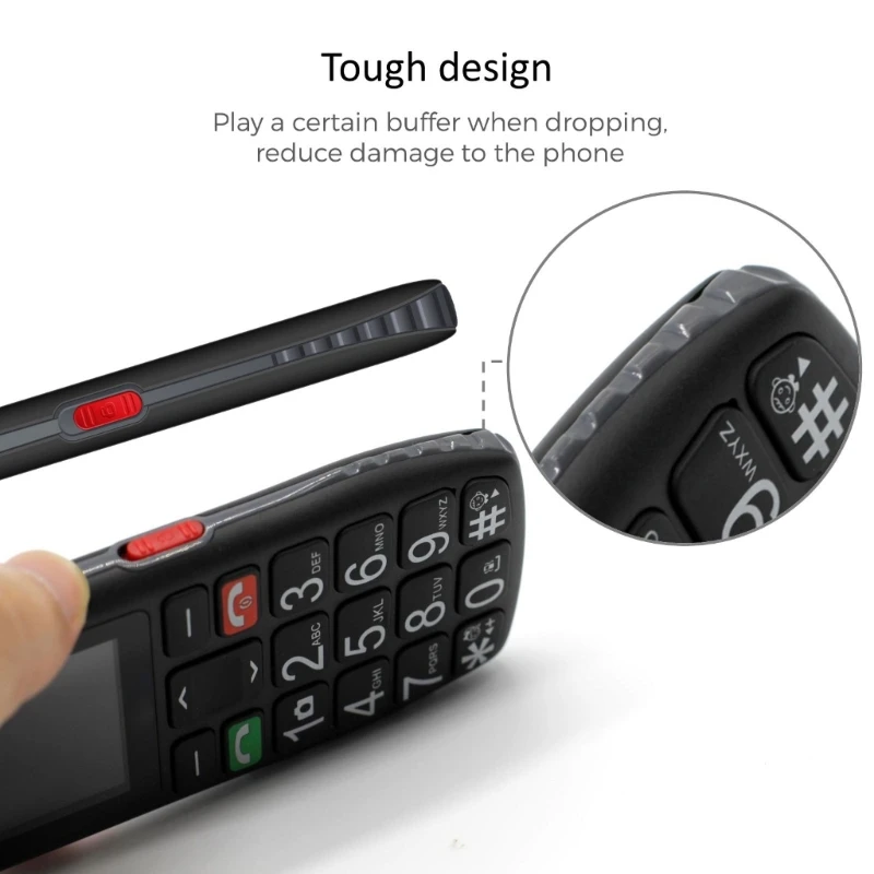 Cellphone for Senior,Big Rubber Keypad Elderly Phone with 1400mAh Battery Quick Dialings and Flashlight