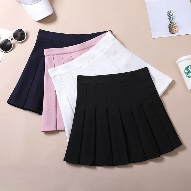 Korean Fashion Clothing Woman Elastic Waist Skirts 2024 Preppy Style Mini Kawaii Pleated Harajuku Tennis Skirt