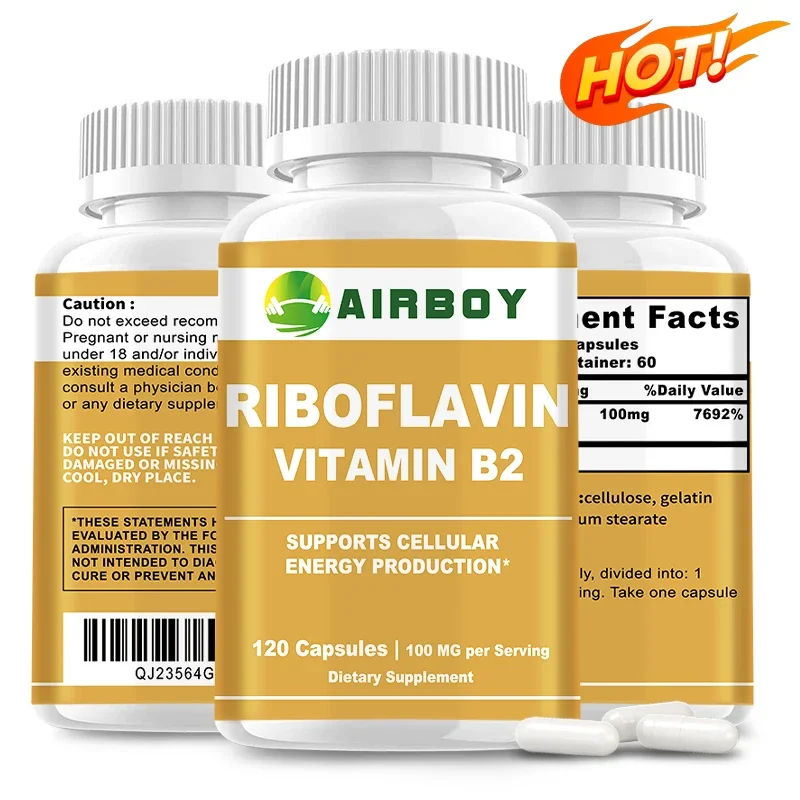 Riboflavin Vitamin B2 - Promotes Cellular Energy Production, Supports Skin Health