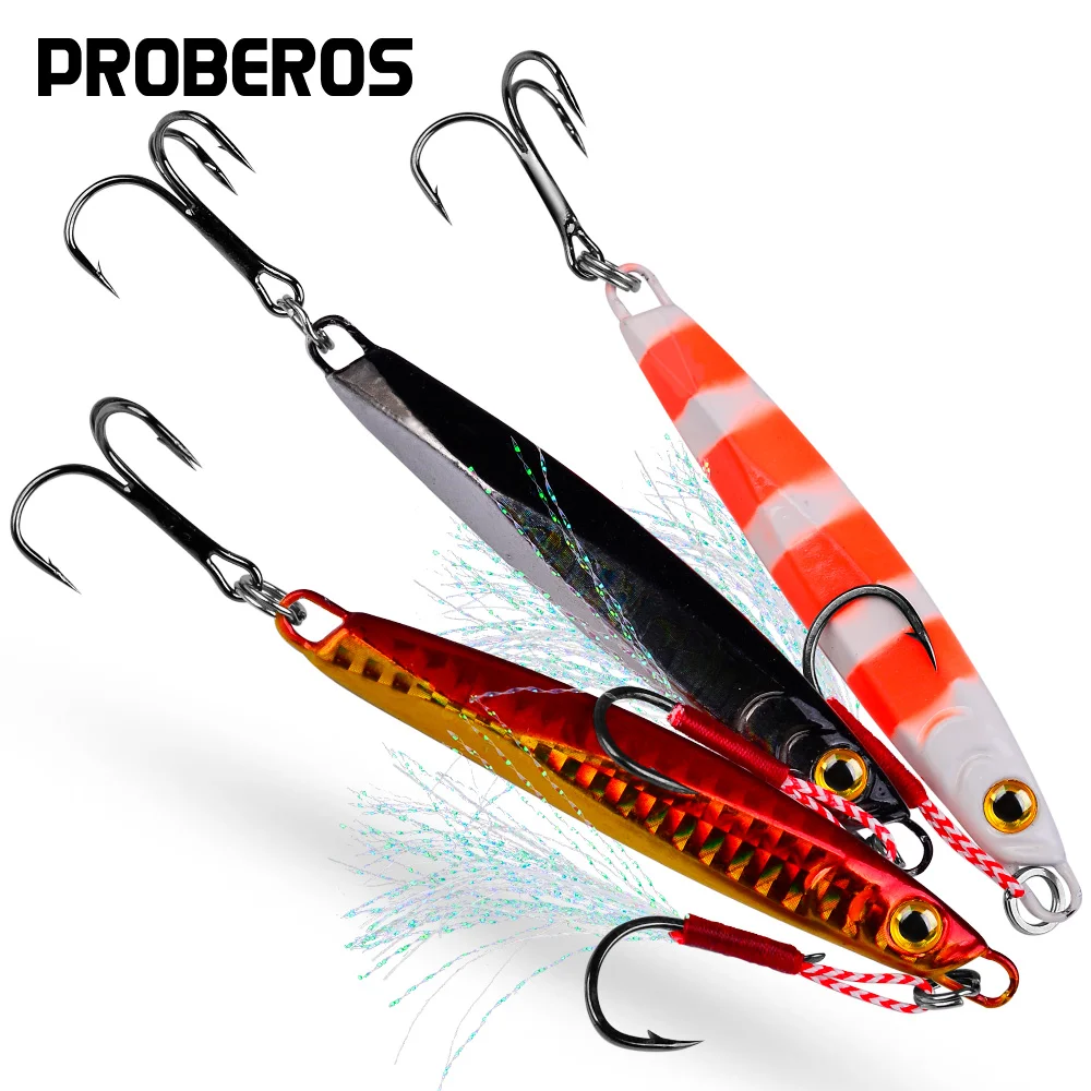 

proberos 1pc High Catch Rate Saltwater Lures -7g/10g/15g/20g/30g Laser Metal Jigs for Tuna, Bass, Salmon & Kingfish