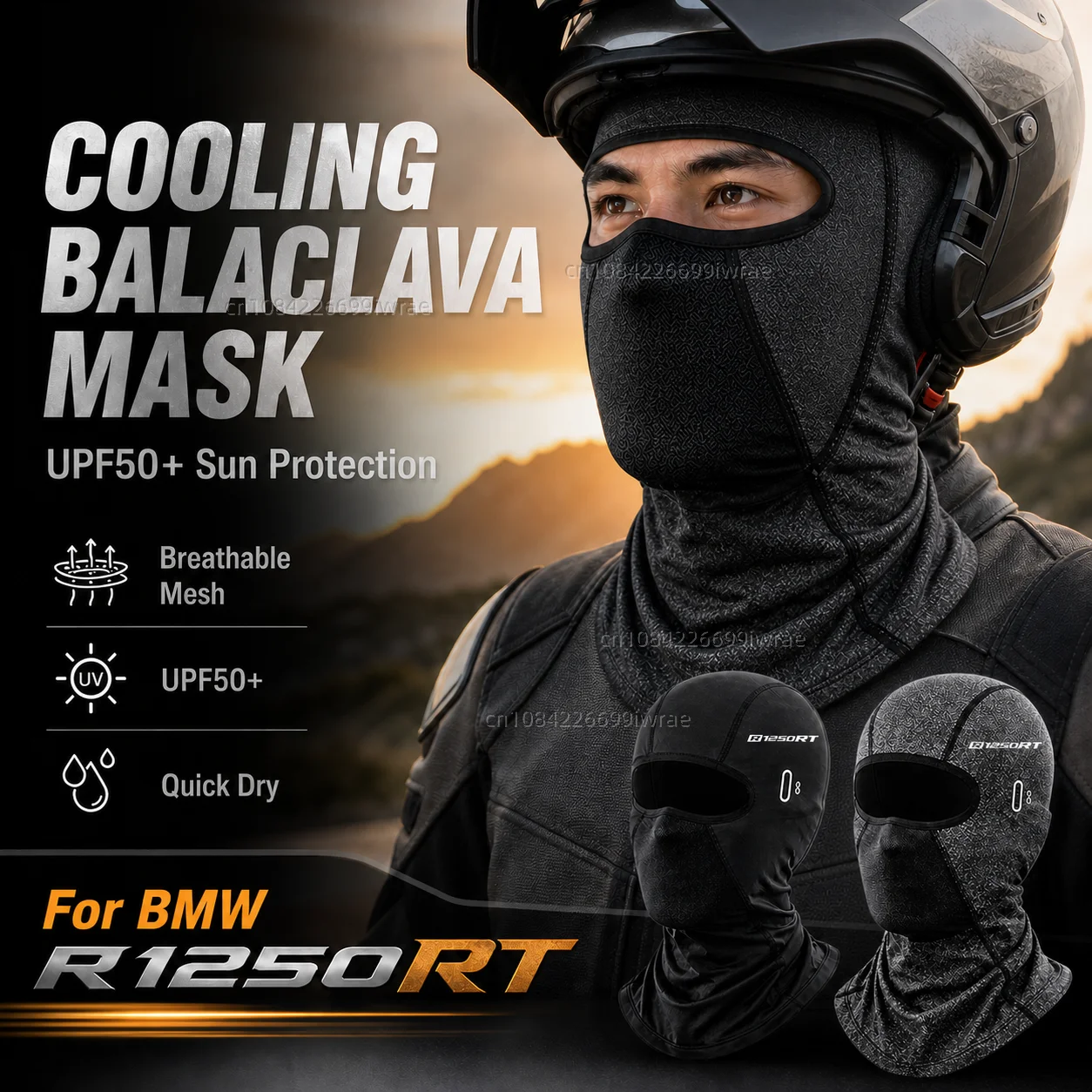 Cooling Motorcycle Balaclava Mask UPF50+ UV Protection Breathable Face Cover Summer For BMW R1250RT R1250 RT R 1250RT 2004-2013