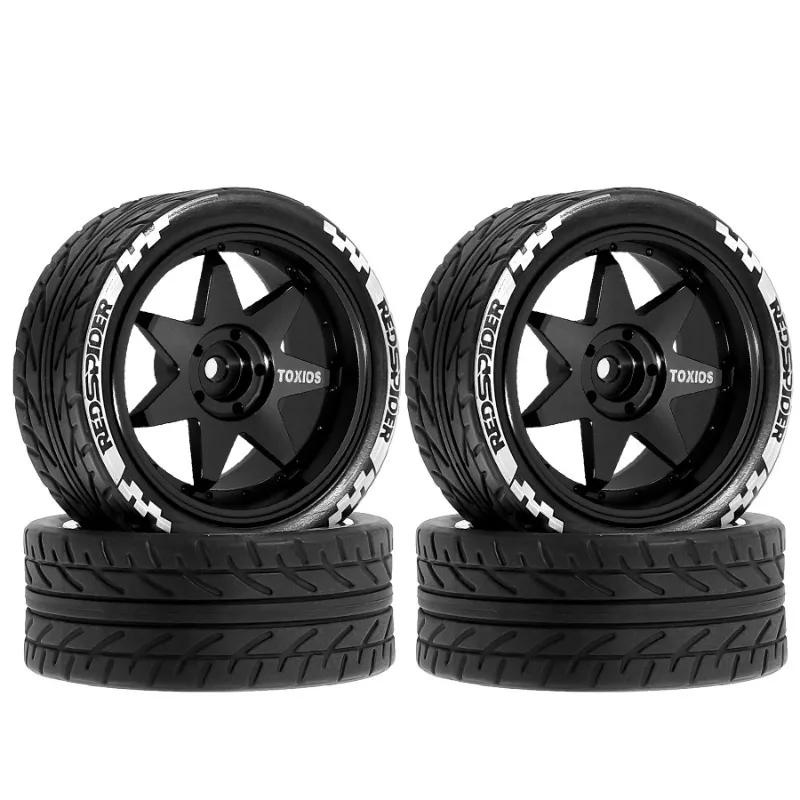 ล้อแม็กซ์โลหะขนาด 65 มม. 1/10 จำนวน 4 ชิ้น พร้อมดุมล้อขนาด 12 มม. สำหรับรถ Tamiya TT01 TT02 TT02B TA06 XV01 XV02 PTG-2 1/10 RC รถแข่ง อะไหล่แต่ง