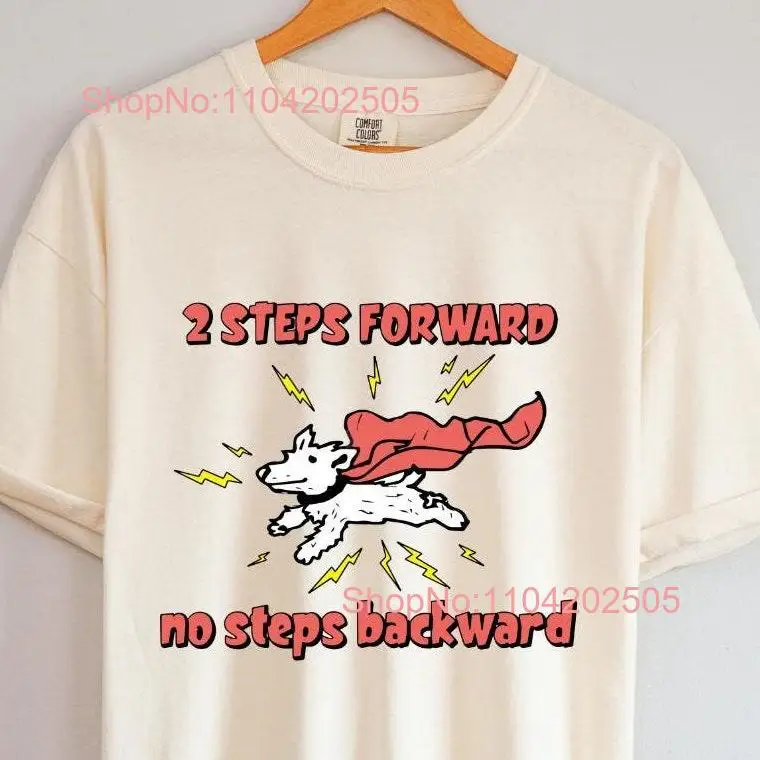 Comfort Colors 2 steps forward no backward Vintage 90s T Shirt Retro Dog Funny Relaxed Adult  long or short sleeves