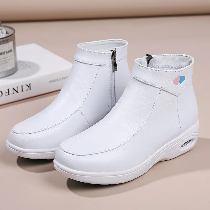 Nurse cotton shoes for women wearing 2024 winter new hospital work with cotton boots for women