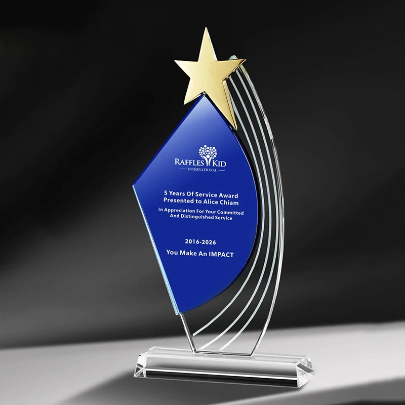 Custom Star Shape Crystal Trophy Customized Glass Sports Championship Prize Trophy League Cup Competition Awards