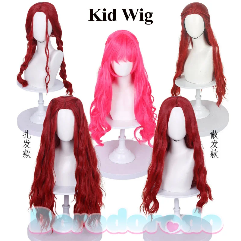 Wicked Wonderland Red Cosplay Wig Princess Red Hair Button Net For Hallowmas Party Role Play Not suitable For Adults Prop Wig