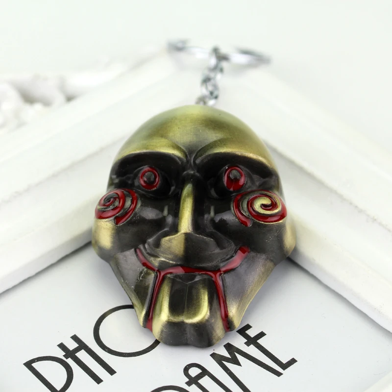 Horror Movie Mask Necklace Saw Theme Original Color Metal Pendant Jewelry Accessories Women Men Gifts For Birthday Festival