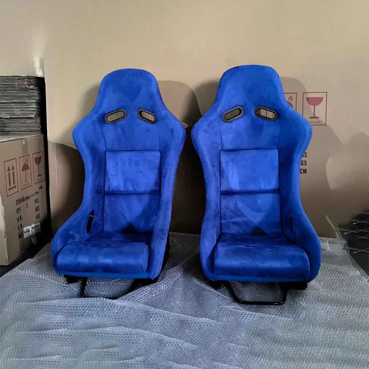 

Гоночные сиденья для Subaru IMPREZA WRX STI GC GD GG GR VA VB, синие сиденья с вышивкой, легкие раллийные сиденья из углеродного волокна