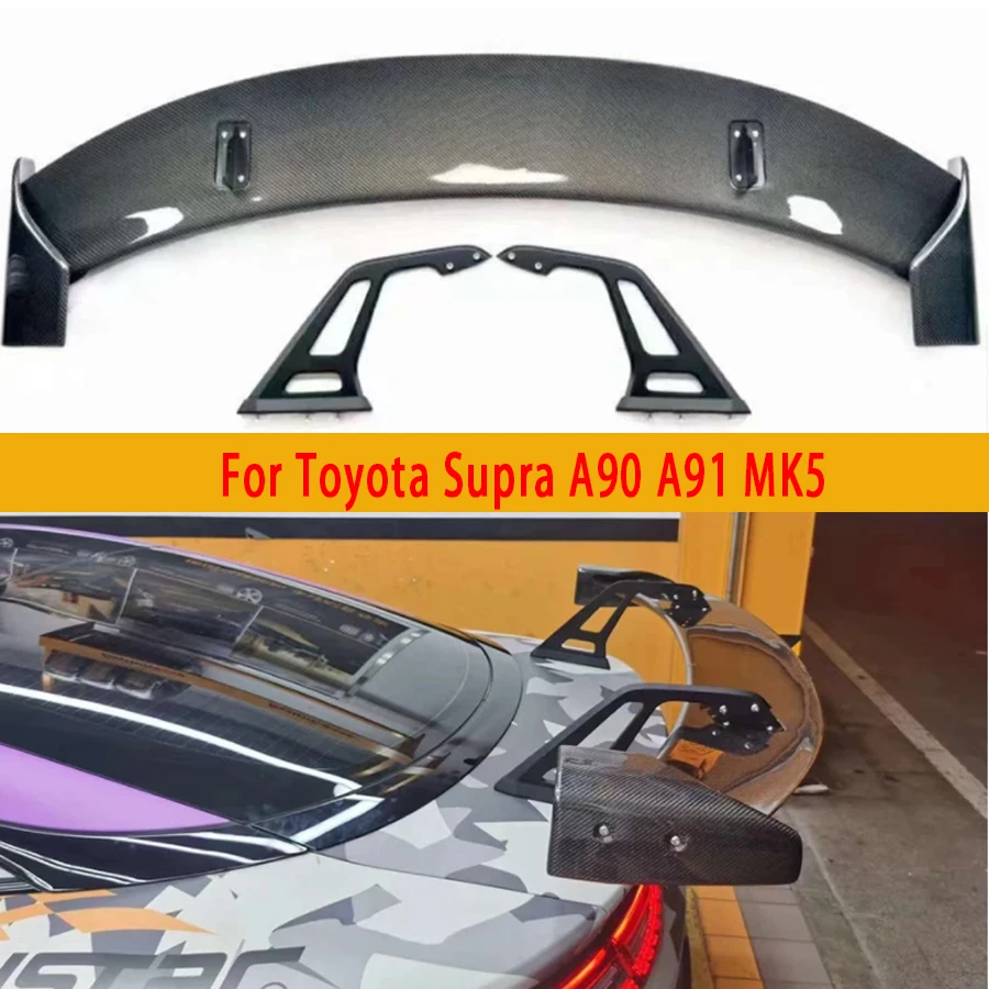 

For Toyota Supra A90 A91 MK5 2019+ Carbon Fiber Tail fins Rear Trunk Spoiler Guide Wing Rear Wing Car Accessories body kit