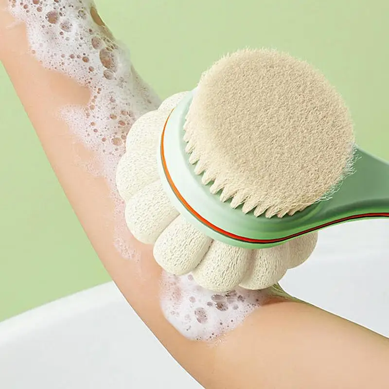 Back Brush For Shower Long Handle Back Shower Brush Ergonomic 360 Degree Rotatable Hangable Back Scrubber With Double Head For