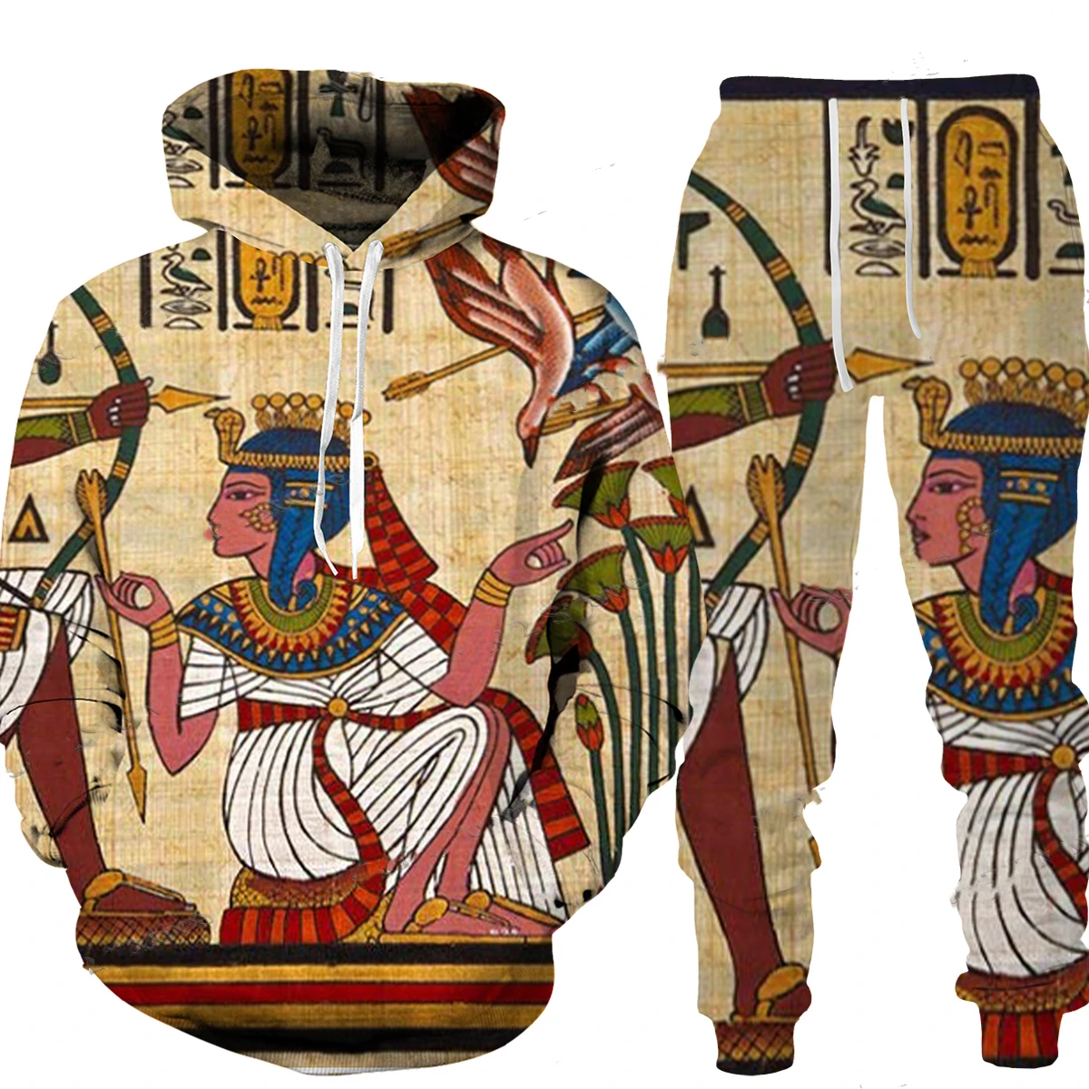 Men\'s Ancient Egypt Eye of Horus God 3D Print Hoodie Pants Set Women Casual Egyptian Tribal Clothes Hoodie/Trousers/Suits