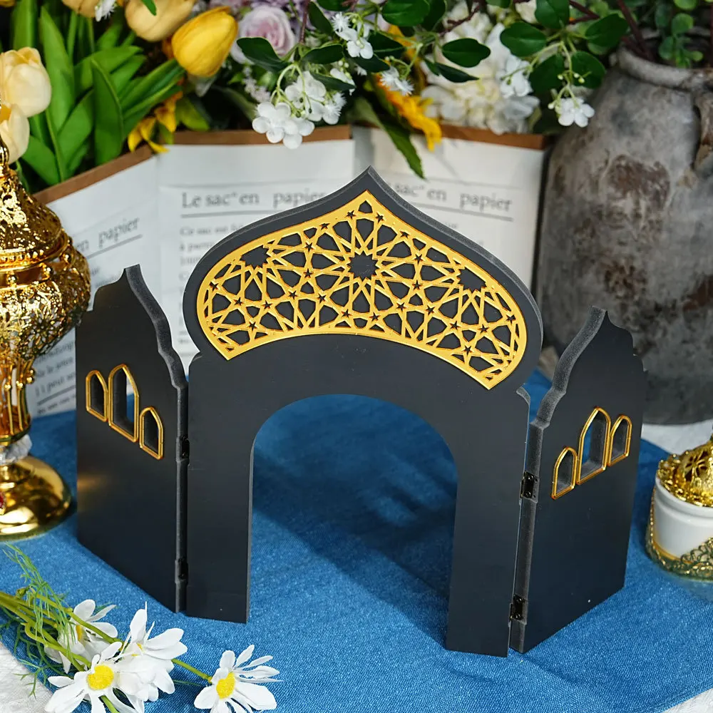 Acrylic Aqsa Mosque - Hajj Arch Ornament Luxury Islamic Desktop Decor for Muslim Oriental Festival Calendar Home Decoration