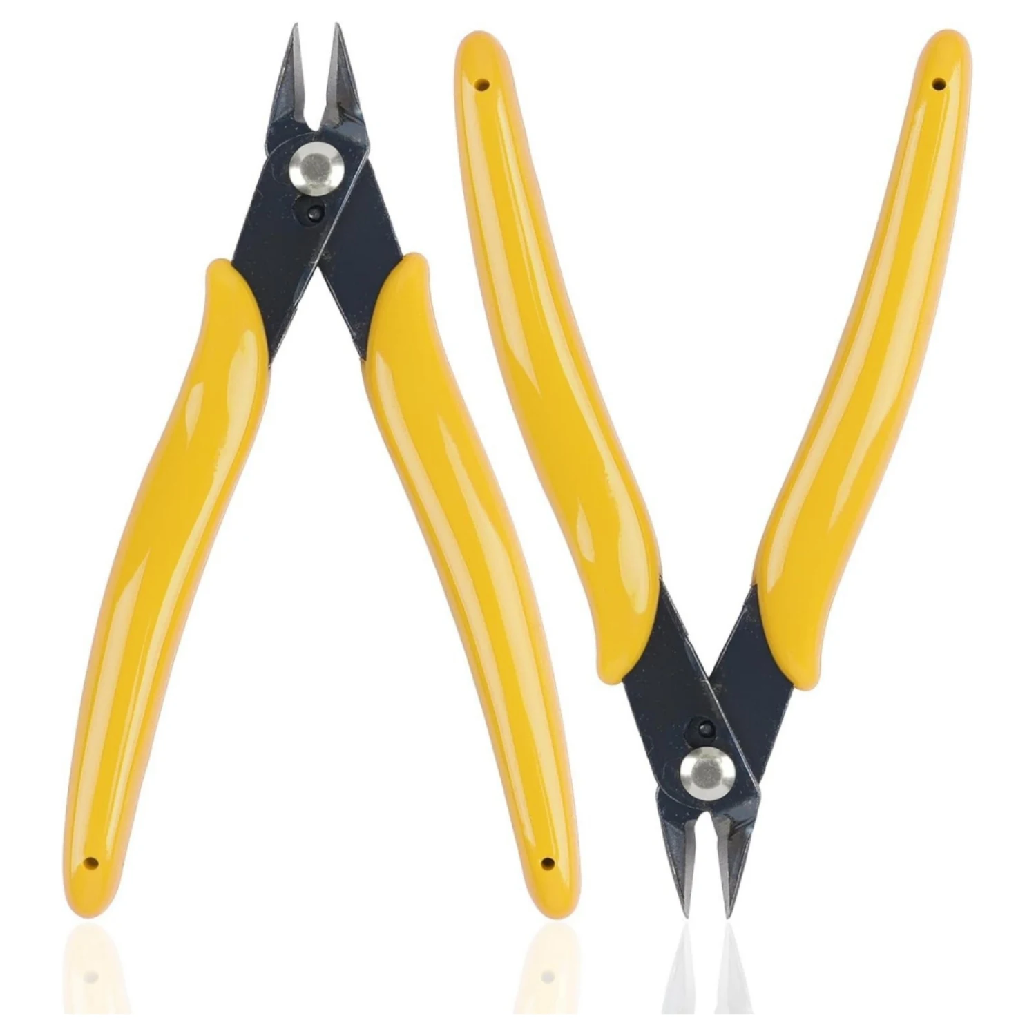 2PCS Micro Wire Cutters 5 Inches Flush Cutters Pliers Diagonal Side Cutters Nippers Zip Tie Sprue Cutter for Electronics Plastic