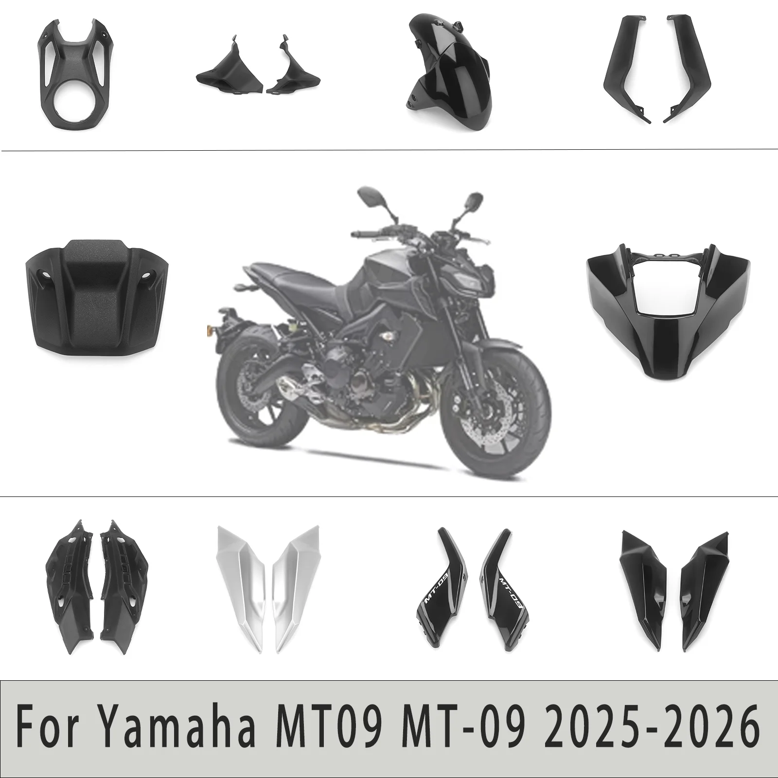 

For YAMAHA MT09 MT-09 FZ09 2025 2026 Front Fender Side Panels Frame Covers Motorcycle Fairing Kits Chain Tank Guard