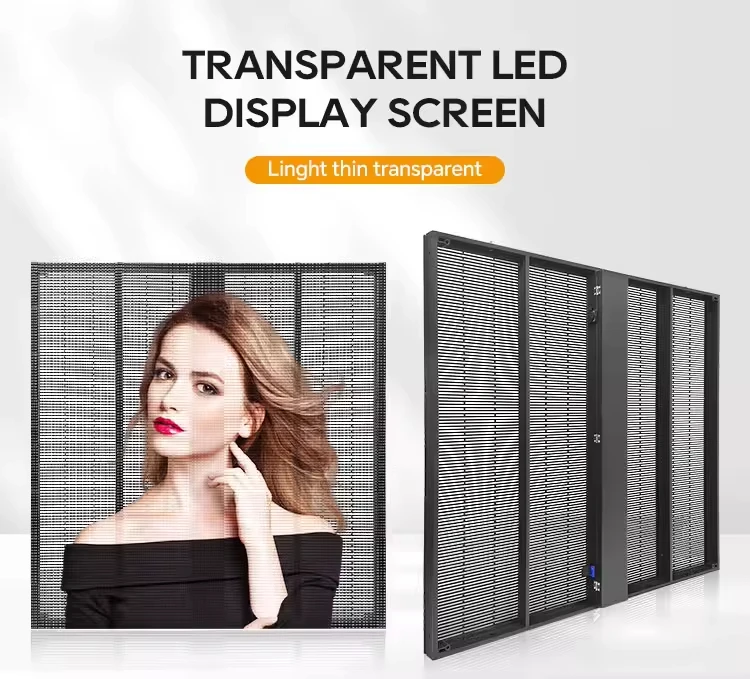 Monitor de parede de vídeo LED de publicidade comercial Tela de exibição LED transparente interna P3.91-7.81mm