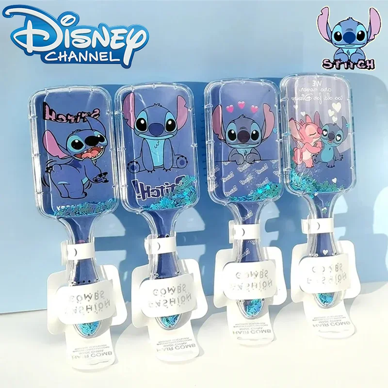 Disney Stitch Air poduszka grzebień do włosów Cute Cartoon anioł masaż fryzjerski Airbag włosy dziewczynka i dziecko prezent świąteczny śliczny grzebień