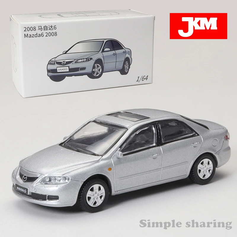 JKM 1/64 Mazda 6 2008 Alloy Car Diecast Model Shock Absorption Model Toy Car Friends Gifts Collect Ornaments