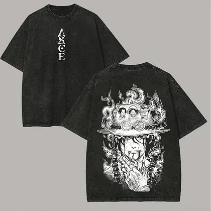 One Piece 2026 Trendiges Sommer-Grafik-T-Shirt für Herren und Damen Vintage-Waschung Sommer-Streetwear Übergroße Freizeit-Tops Y2k-Kleidung
