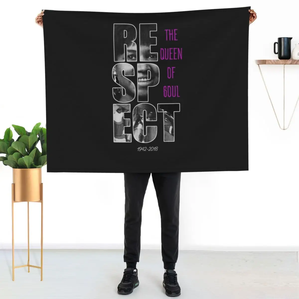 ARETHA QUEEN OF SOUL RESPECT TSHIRT FOR MEN WOMEN Throw Blanket Plaid Luxury Brand Soft Fashion Sofas for sofa Blankets