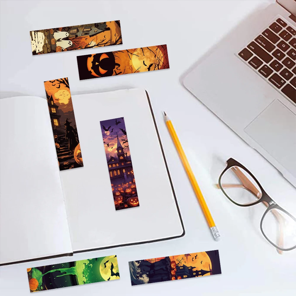 30개 할로윈 박쥐 해골 책갈피 창의적인 선물 문구류 여행용품 학생 선물 방 꾸미기 책갈피