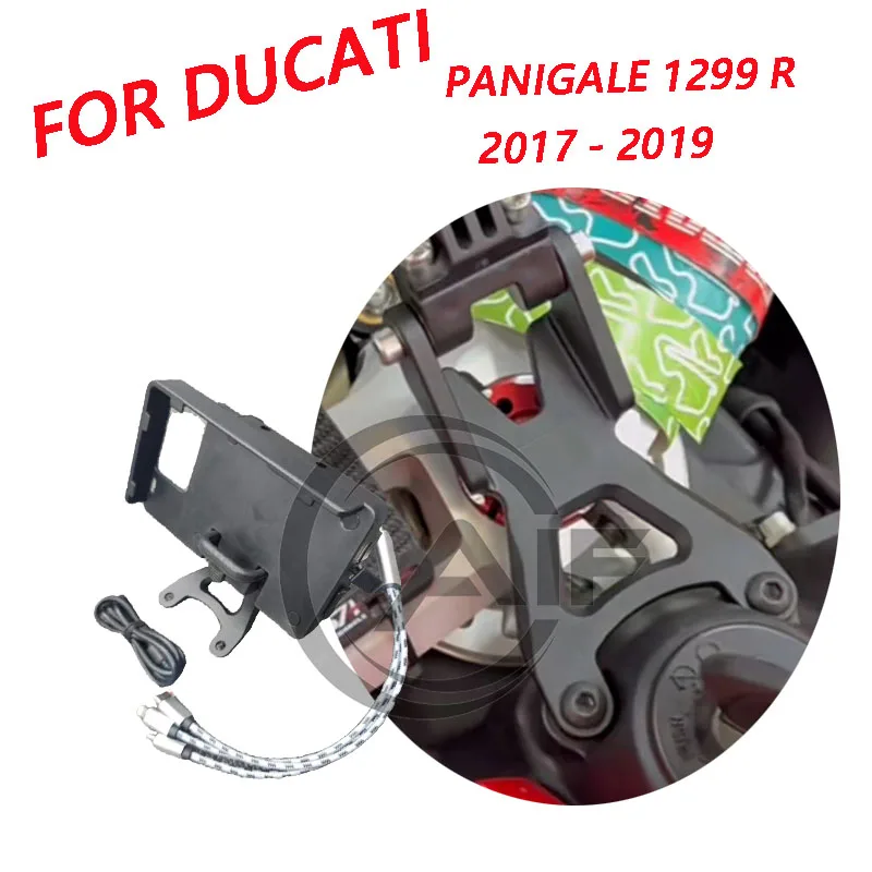 USB mobile phone recorder fixed accessories motorcycle GPS navigation stand For DUCATI PANIGALE 1299 R 2017-2018-2019