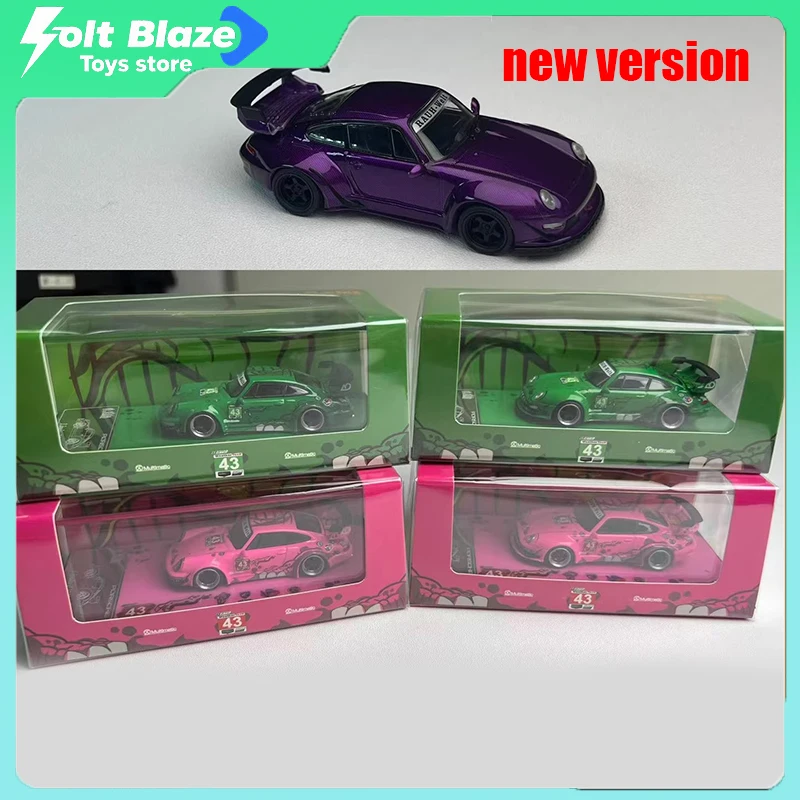 

Flame 1/64 Porsche RWB модифицированный 993/964 розовый/зеленый динозавр Livery литая под давлением модель автомобиля моделирование статическая коллекция автомобилей для мальчика