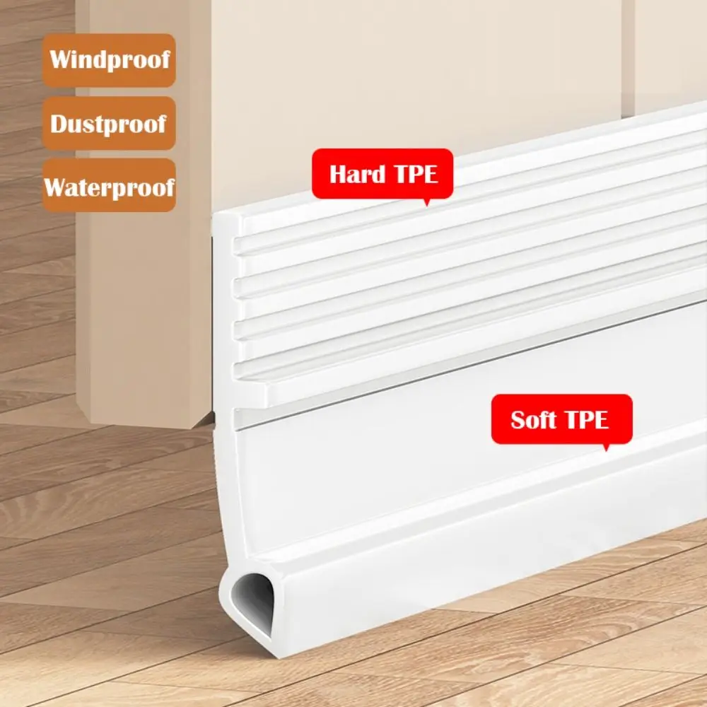 Noise Reduction Door Draft Stopper Self-adhesive PVC Door Bottom Sealing Strip Insect Prevention Thickened Draught Excluder