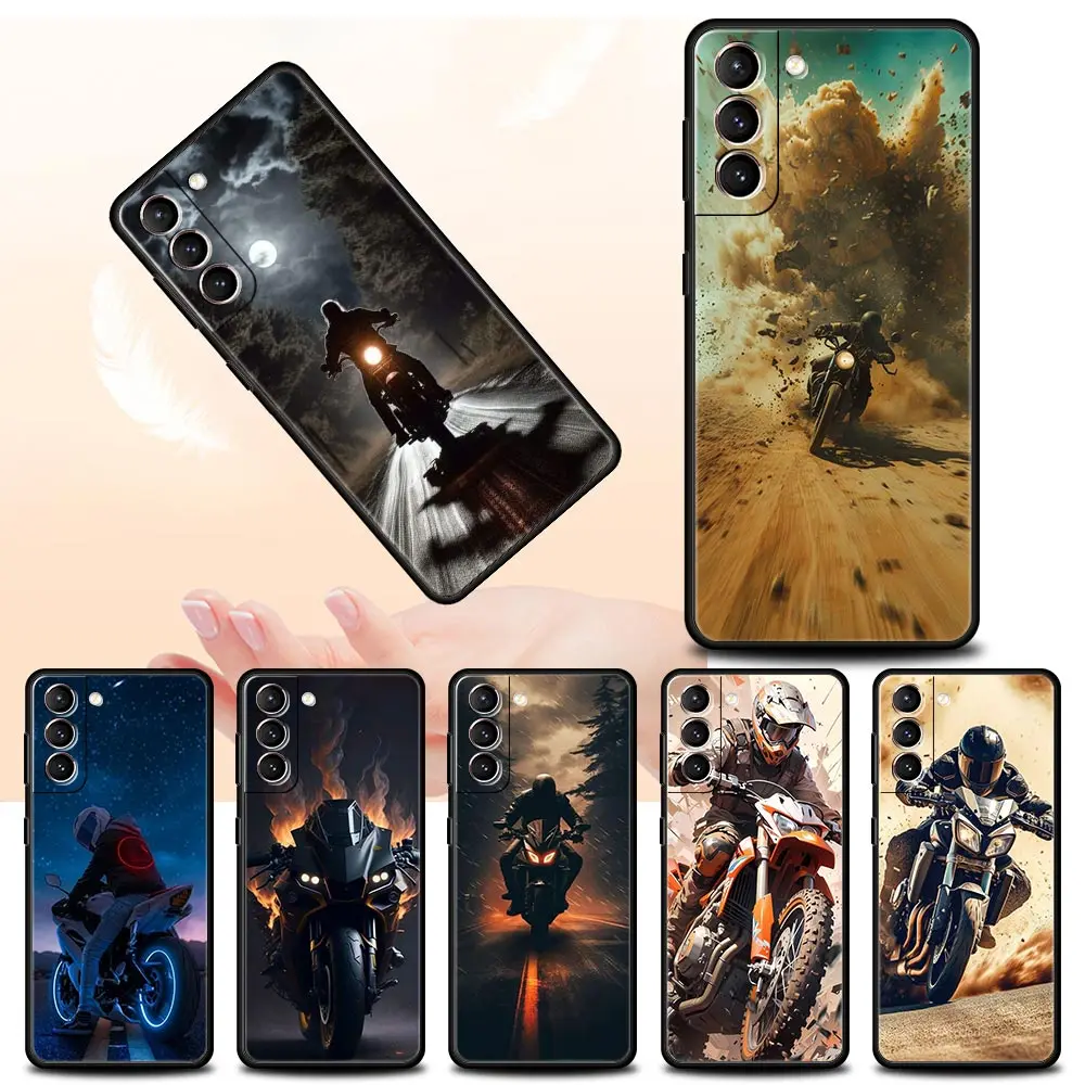 

Moto Cross Motorcycle Sports Phone Case For Samsung Galaxy S24 S23 S22 Ultra S20 S21 FE 5G S10 S9 Plus S10E S8 S7 Edge Cover