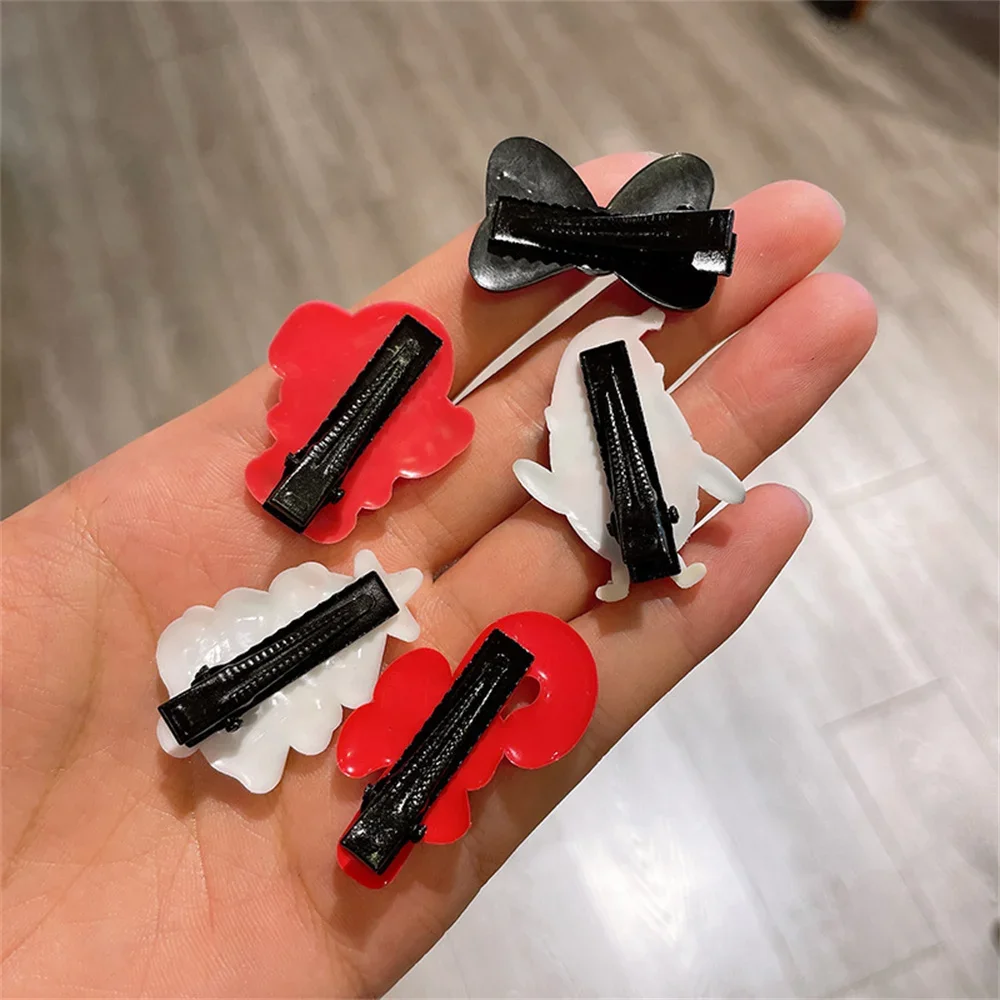 10Pcs/Set Christmas Hairpins Children Children Cartoon Santa Claus Snowman Elk Bow Hairpins Hair Bun Headdress Bb Clips