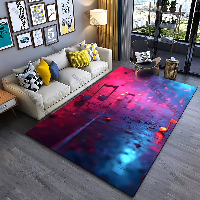 Music celebration colorful atmosphere carpet Yoga living room room decor children's crawling mat doormat area rug