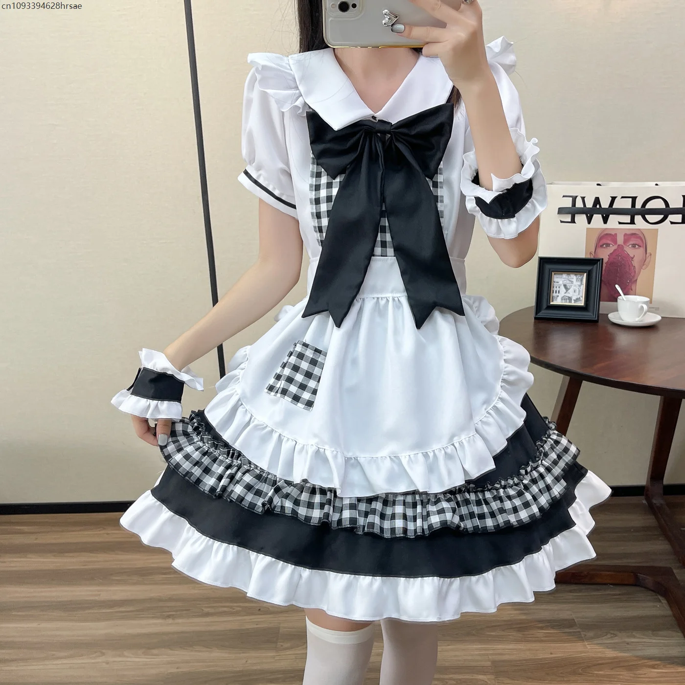 Costumi cosplay cameriera scozzese S-5XL Donne Anime Grembiule di Halloween Ristorante Abiti da cameriera Lolita School Girl Kawaii Abiti da festa