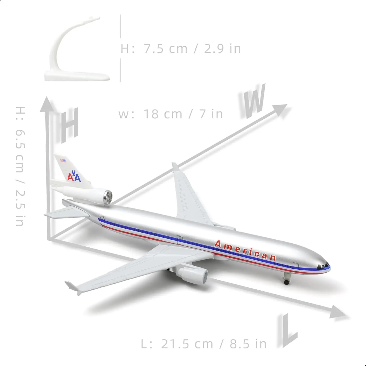 

Aircraft Model 20CM 1:400 Scale MD-11 American Airways Model Plane airplane kids toys with Base Landing Gears Alloy Collected