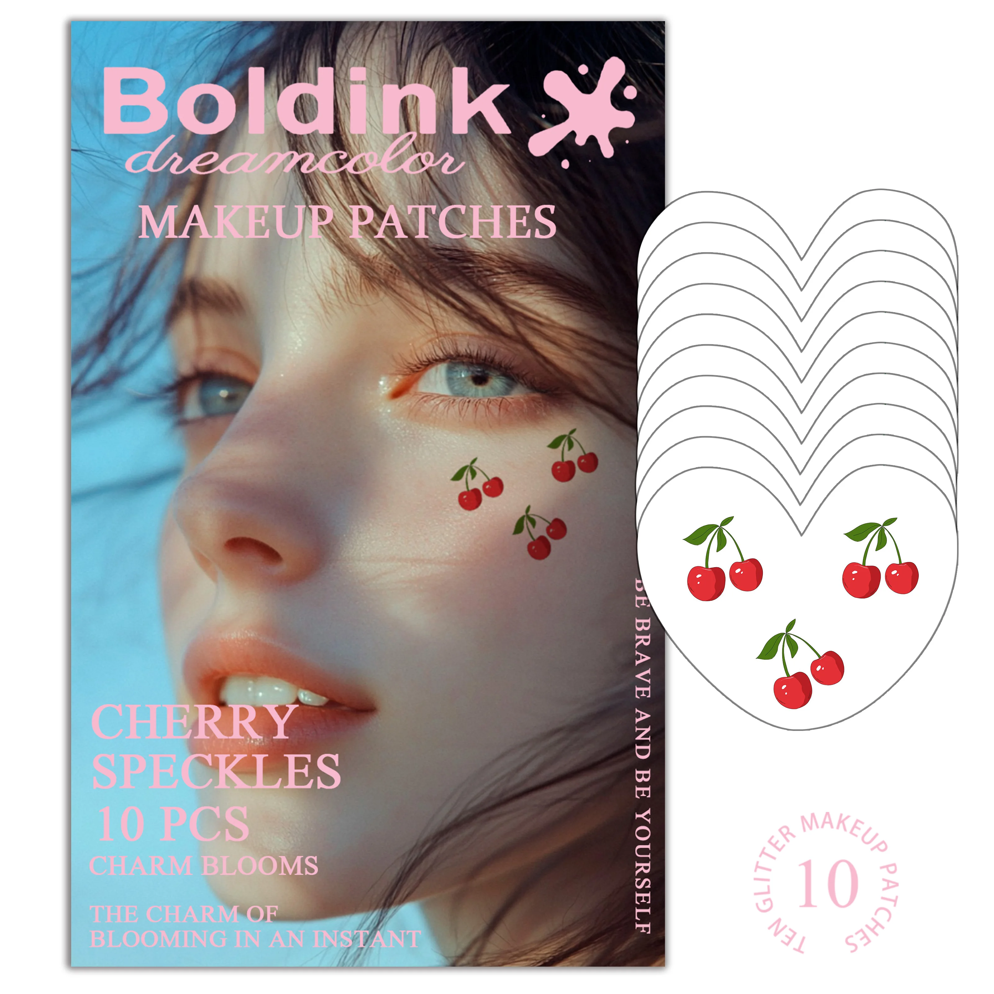 

Boldink Cherry FRUIT-FUSION FACE STICKER – 10PCS Sparkling Makeup for a Radiant Glow, All Skin Types