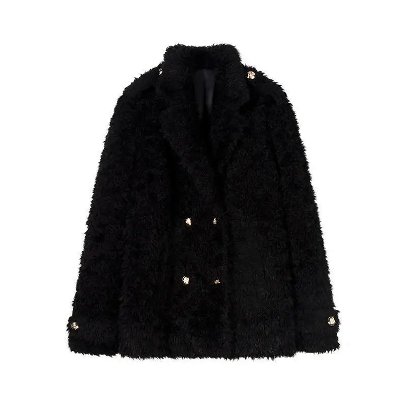 Women's Loose Lamb Fur Jacket Plush Faux Fur Coat Street Style Outerwear Winter Warm Casual Fashion plus Size Coat - view 5