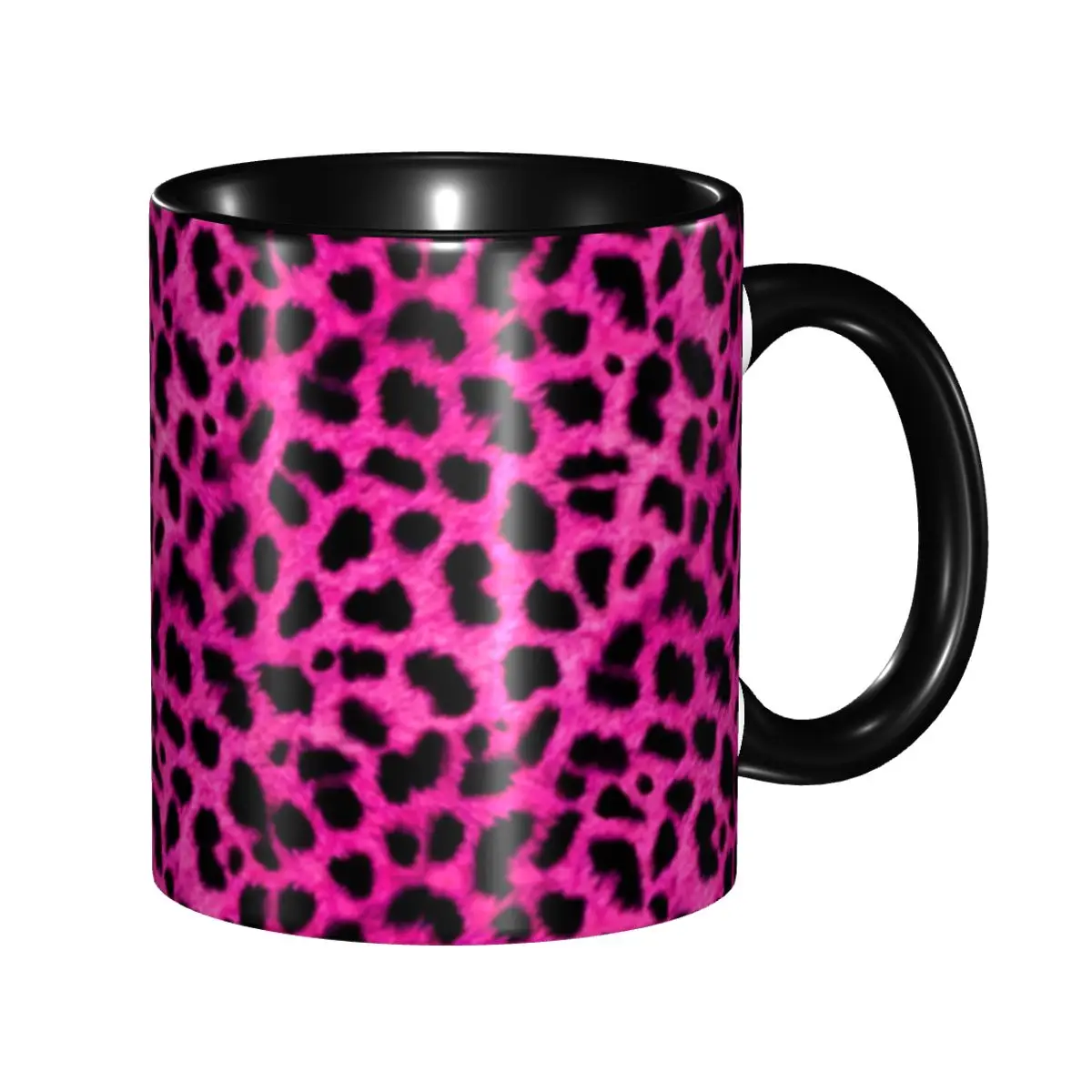 

DIY Leopard Print Pink Pattern Ceramic Mugs Personalized Coffee Cup Creative Present