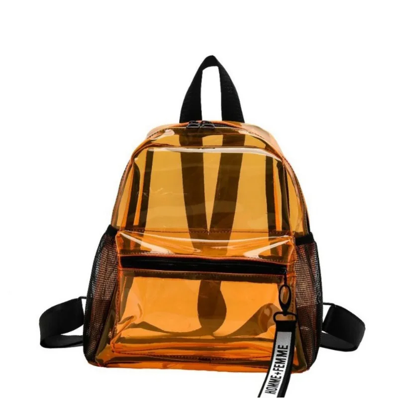 Summer Women's Transparent Backpacks Fashion PVC Jelly Two-shoulder Bag Outdoor Waterproof Beach Bag Travel Backpacks