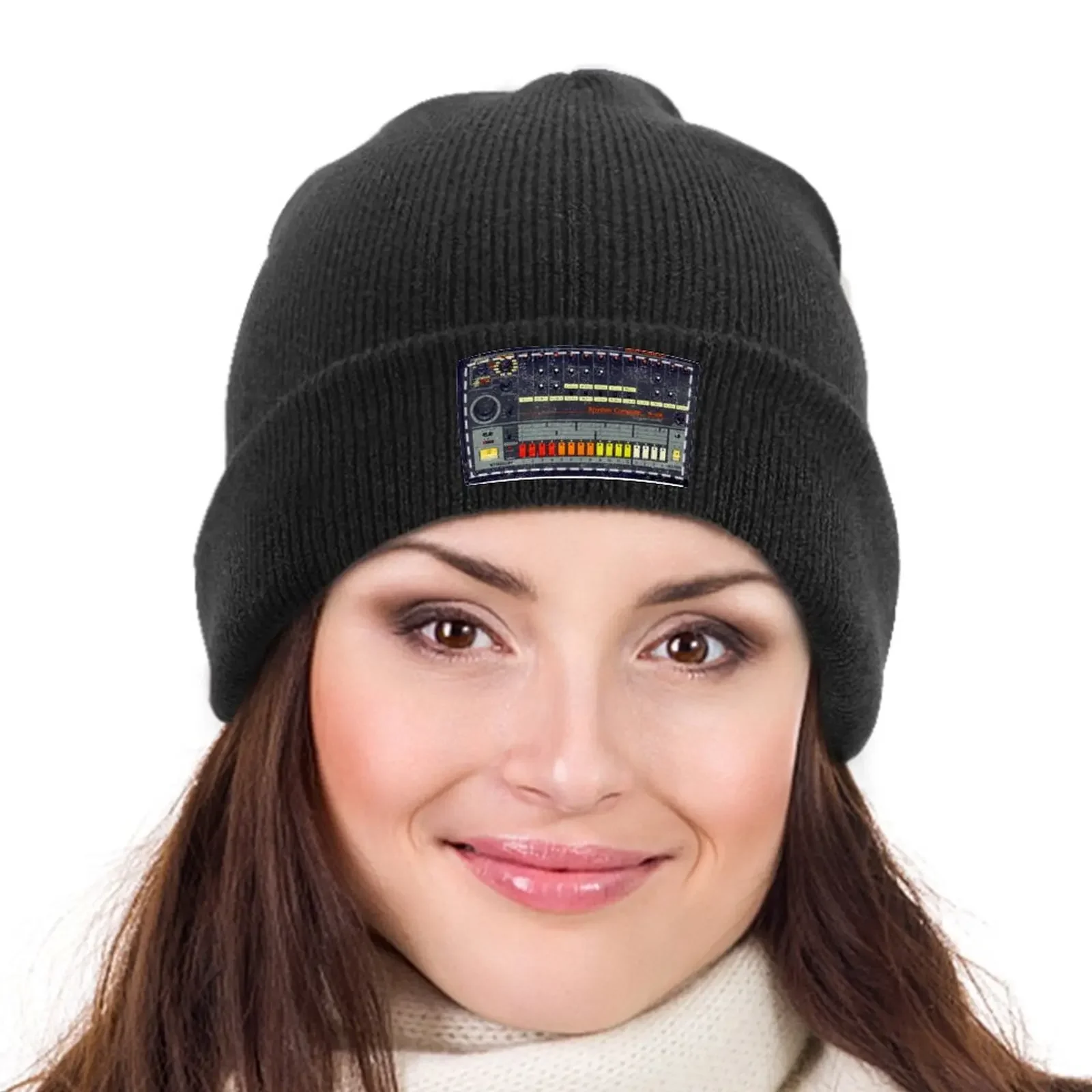Roland TR-808 Rhythm Composer Drum Machine Vintage Knitted Cap Hat Luxury Brand Hood Golf For Women Men's image 4