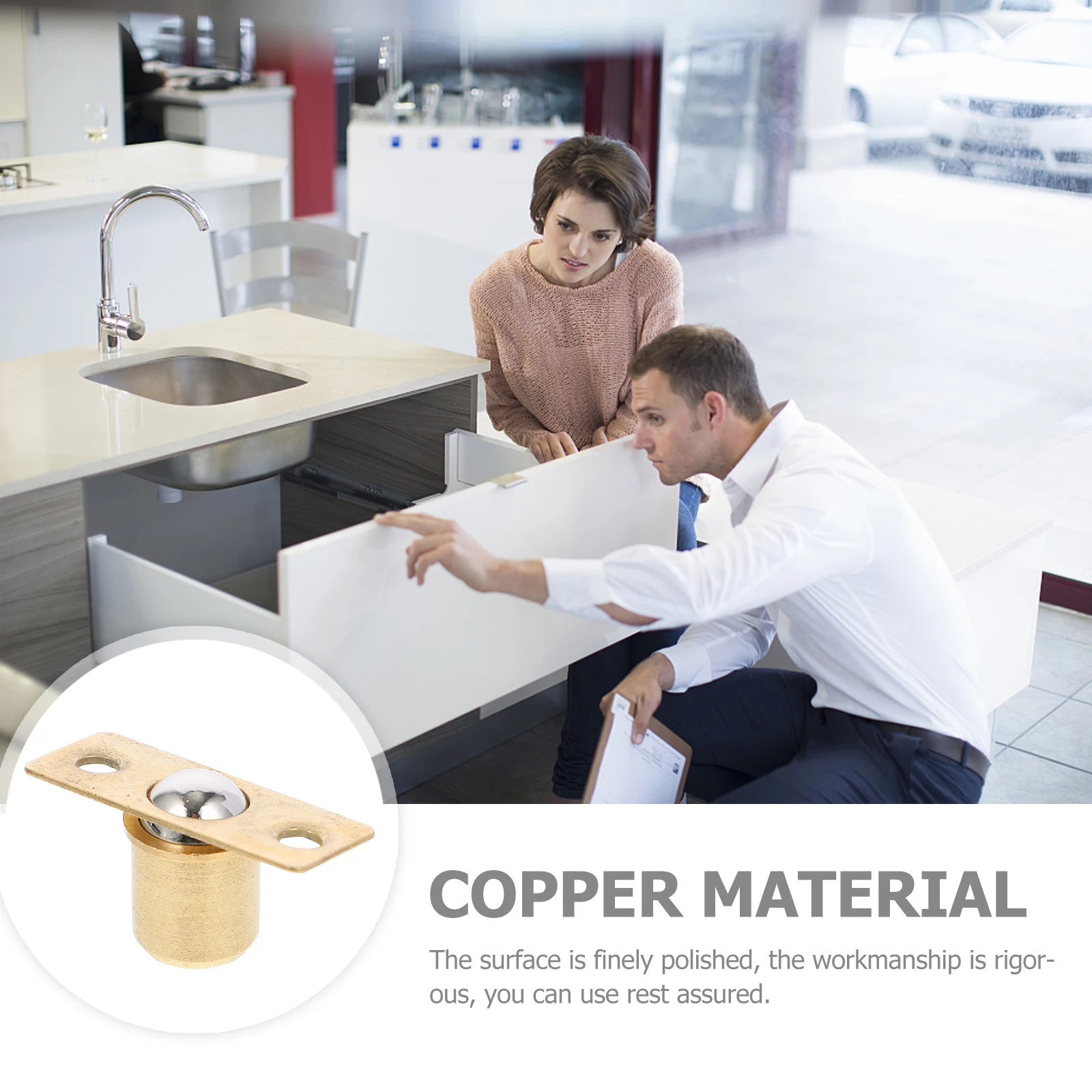 

10Pcs Cabinet Door Ball Catches Adjustable Tension Latches Copper Craftsmanship Durable Closet Drawers Wardrobes