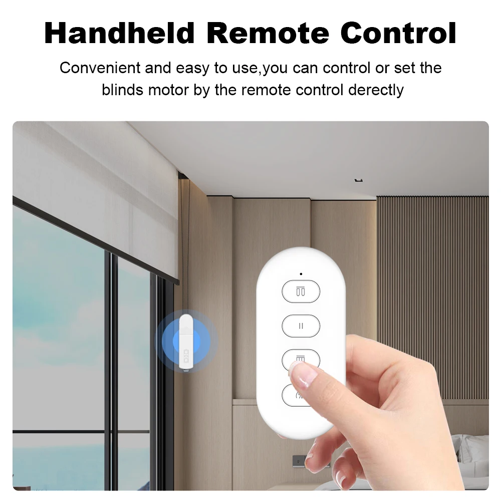 MANHOT WiFi/Zigbee Smart Roller Blinds Motor Shade Driver with Solar Panel Rechargeable Work with Tuya Alexa Google Home Alice view 4