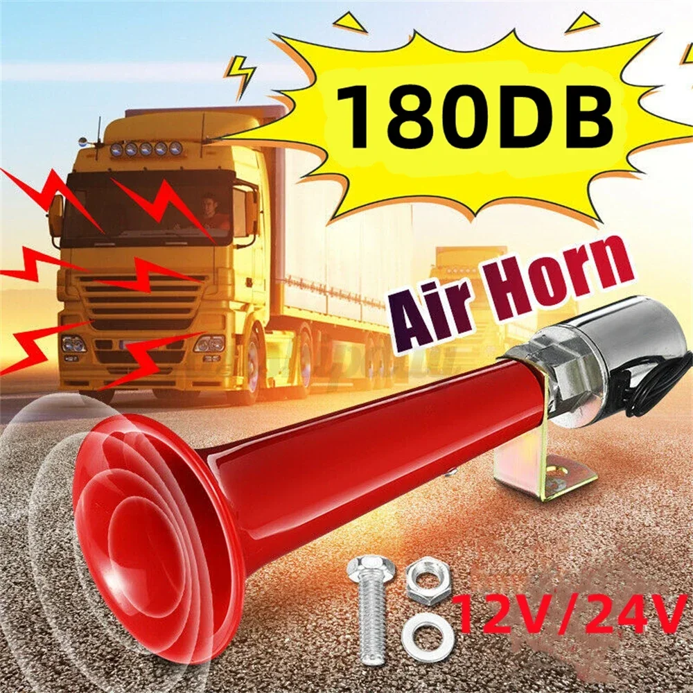 

180DB 12V/24V Single Trumpet Air Horn Compressor Kit For Car Truck Boat Pressure Whistle Horn Motorcycle Truck Whistle Air Horn