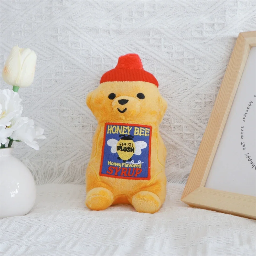 New INS Pet Toy Cute Little Bear Honey Can Toy Squeaking Paper Dog Toy Simulation Honey Can Dog Interactive Games