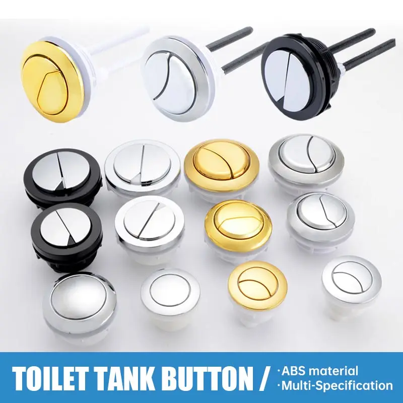 Dual Control Flush Toilet Push Button With Rods 38mm/48mm/58mm Universal Toilet Push Switch Water Saving Rod Bathroom Accessorie