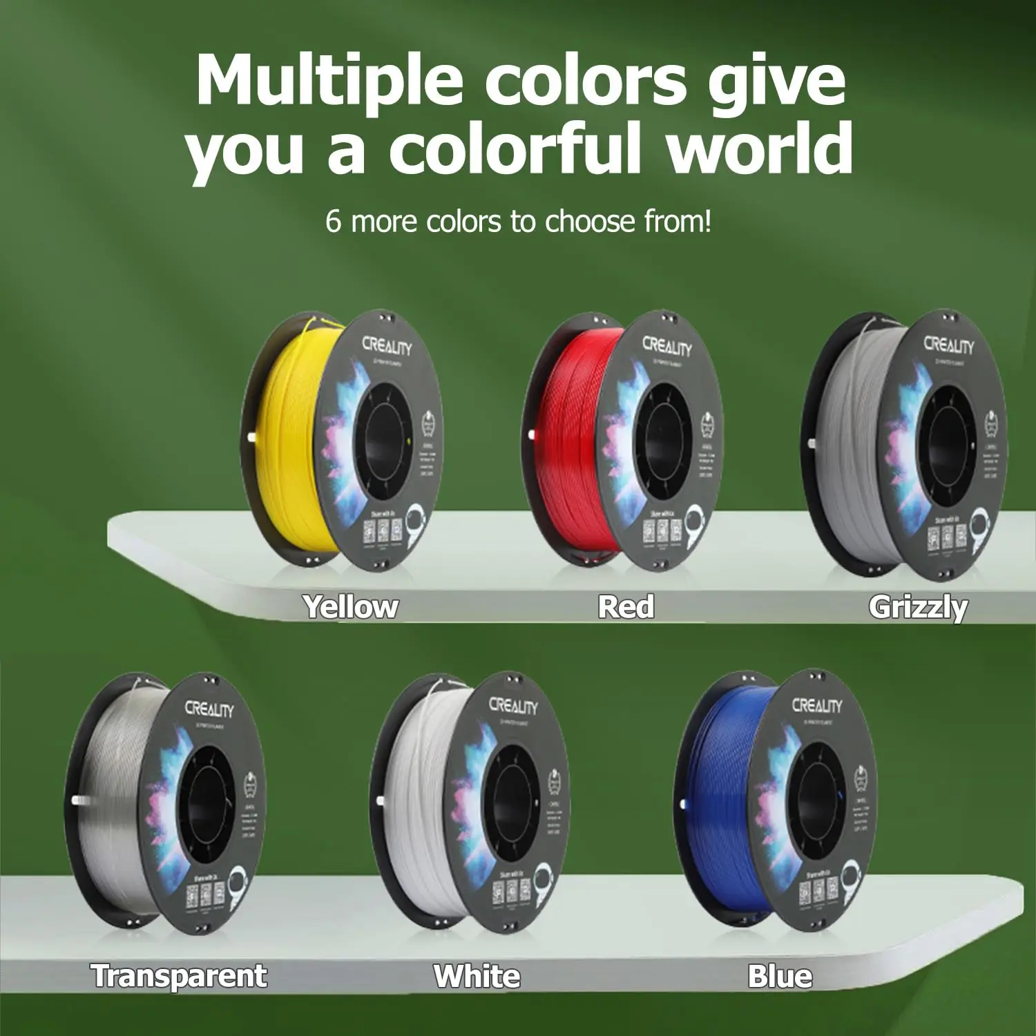 خيوط طابعة ثلاثية الأبعاد PETG الرسمية من Creality 1.75 مم 12 لفات حزمة عالية الدقة وصلابة قوية عديمة الرائحة تدفق مقاوم للرطوبة