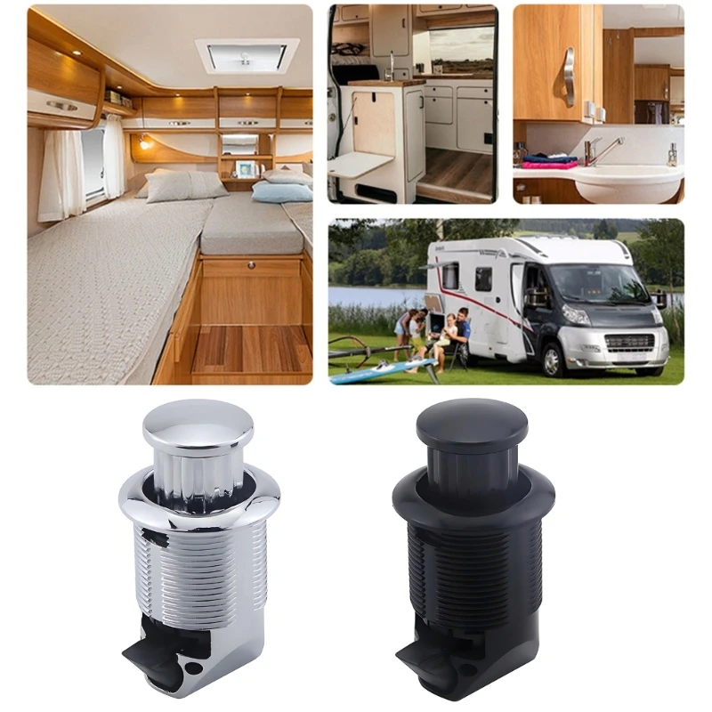 RVs Drawer Lock With Press Release Mechanism Easy Installation Zinc Alloy Design Push Button Latches For Mobile Homes