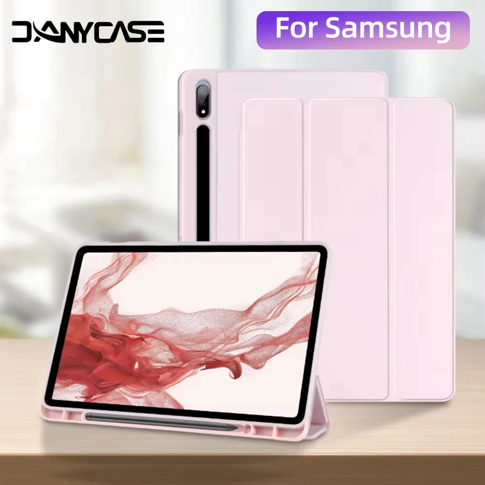 For Samsung Galaxy Tab Case Silicone Tablet Cover for S7/S8/S9 11in S7/S8/S9 Plus 12.4in S6Lite Magnetic Case With Pen Slot